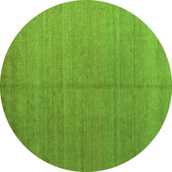 Ahgly Company Indoor Round Abstract Green Modern Area Rugs, 7' Round