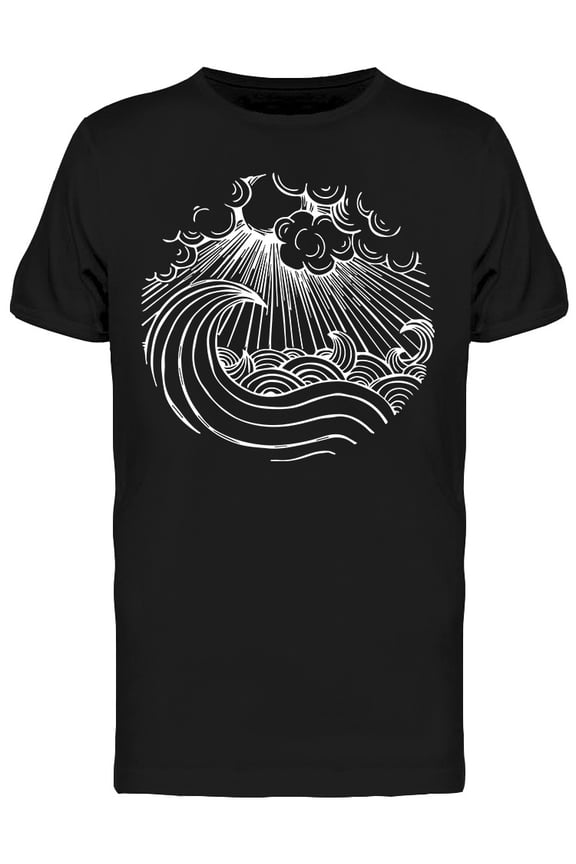 Wave Sea Round Logo T-Shirt Men -Image by Shutterstock, Male XX-Large