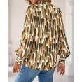 thumbnail image 6 of BTFBM Womens Tops Dressy Casual Spring Boho Floral V Neck Long Sleeve Half Button Down Shirt Work Business Blouses, 6 of 8