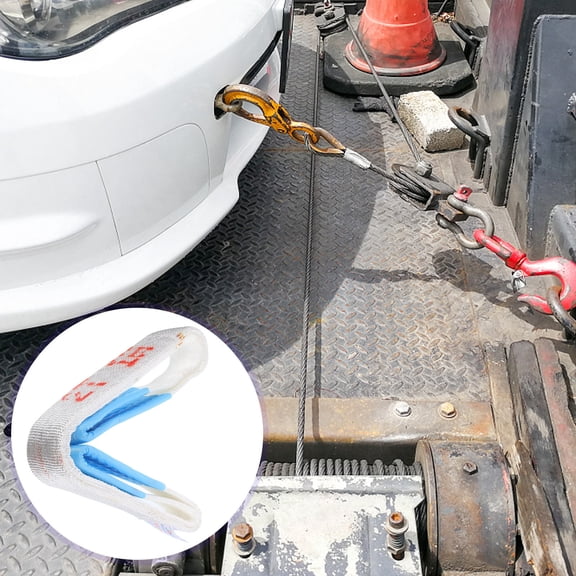 Worgeous 1PC Flat Car Trailer Rope Practical Durable Outdoor Kit Tow Rope 4-Layer Thickened Car Trailer Hauling Rope (2 Ton, 1 Meter)