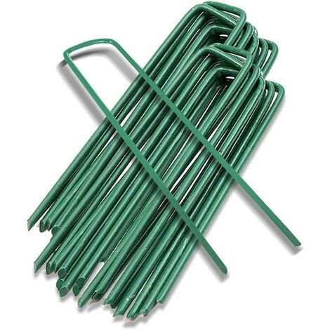 Estacas de jardín Estaca de fijación para tienda de campaña Estacas de tierra Clavija de jardín Grapas de jardinería para asegurar tela de mantillo Valla de jardín Barrera contra redes Césped