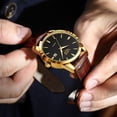 thumbnail image 3 of Reloj de hombre de cuero militar LIGE - Impermeable LG89143B, 3 of 6