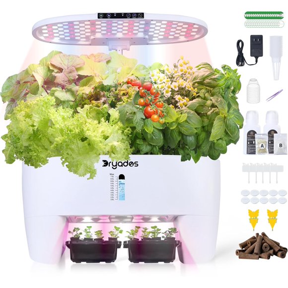 Pods Hydroponics Growing System with Digital Control Panel Indoor Garden with LED Full Spectrum Grow Light & Fans Smart Herb Garden for Home Kitchen