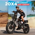 thumbnail image 5 of AMYET S8 AWD Electric Bike for Adults, Dual 750W Motor 28MPH, 48V 25Ah, 20"x4" Fat Tire E-Mountain Bike, class3,UL2849,Black, 5 of 10