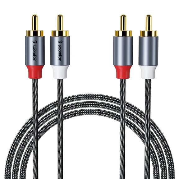 SOOMFON Stereo Audio Cable, 2RCA Male to 2RCA Male Y Adapter,3.3ft