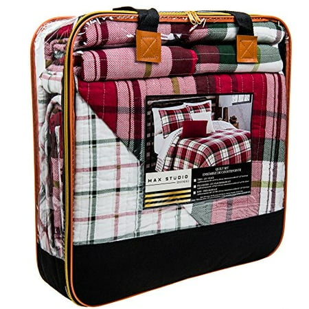 Max Studio Queen / Full Holiday Plaid Reversible Cotton ...