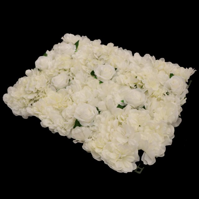 Seda Hydrangea Rose Flower Panel de Pared Colgando Boda Telón de Fondo Decoración Floral Blanco BLESIY Pared de flores de seda artificial