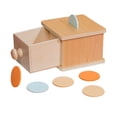 thumbnail image 2 of Caja de permanencia de objetos Montessori, juguetes Montessori, material de aprendizaje preescolar, juguetes de desarrollo, juego de caída de monedas Sunnimix Juguetes de caja de monedas para niños, 2 of 8