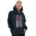 thumbnail image 4 of Breast Cancer Pink Line American Flag Hoodie Sweatshirt Women Brisco Brands L, 4 of 6