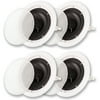 Acoustic Audio HTI6c Flush Mount In Ceiling Speakers with 6.5" Woofers 2 Pair
