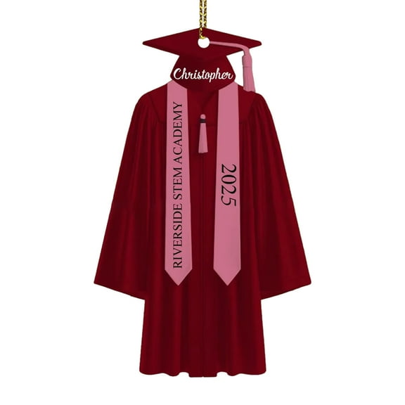 Sylvtty 2D Personalized Graduation Ornaments Class of 2025 Graduation Gown Hanging Decoration Custom Name Year Acrylic Keepsake High School College Grad Gift