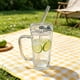 thumbnail image 1 of 250ml Glass Water Cup With Handle Cup Lid Glass Straw Beverage Cup Coffee Cup Cold Drink Cup, 1 of 7