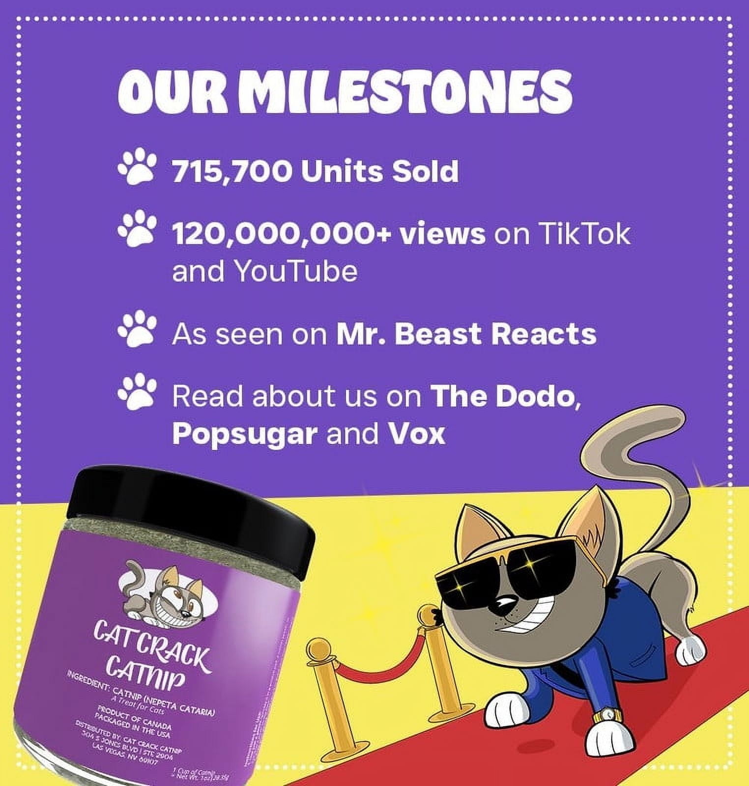 Cat Crack Organic Catnip, 100% Natural Cat Nips Organic Blend That Energizes and Excites Cats, Safe Catnip Treats for Cat Play, Cat Training, & New Organic Catnip Toys for Cats(4 Cup Organic)