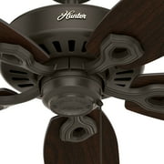 Hunter - Builder Indoor/Outdoor Ceiling Fan, 52-inch, New Bronze, Traditional-style, 3-speed WhisperWind Motor, 53292, for porches, patios, sunrooms, bathrooms