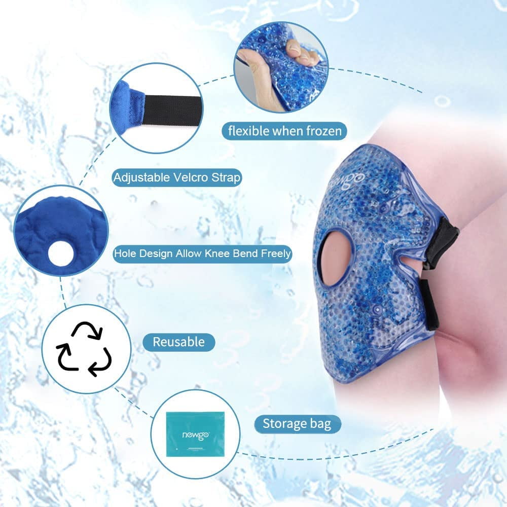 Ice Pack for Knee, Warm Cold Pack Knee Brace, Reusable Knee Cold Pack with Soft Plush Backing for Sports Injuries, Pain Relief, Swelling Surgery