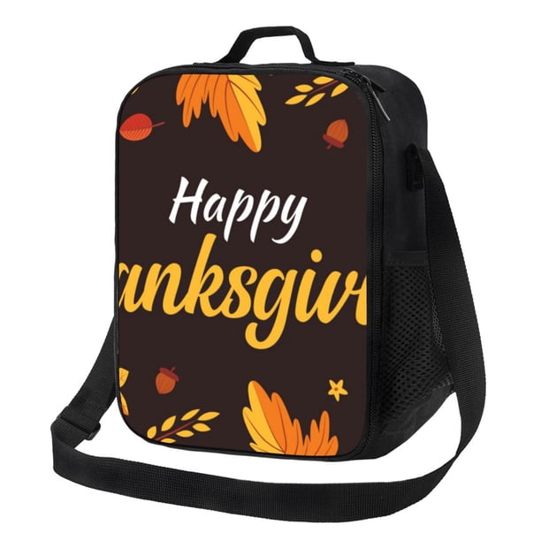 Balery Happy Thanksgiving 1 Caja de Almuerzo y Bolsa de Almuerzo para Hombres y Mujeres, Bolsa de Almuerzo Reutilizable con Gran Capacidad, Bolsa de Almuerzo Aislada