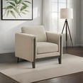 thumbnail image 2 of Islington Fabric Upholstered Panel Arm Accent Chair Taupe, 2 of 8