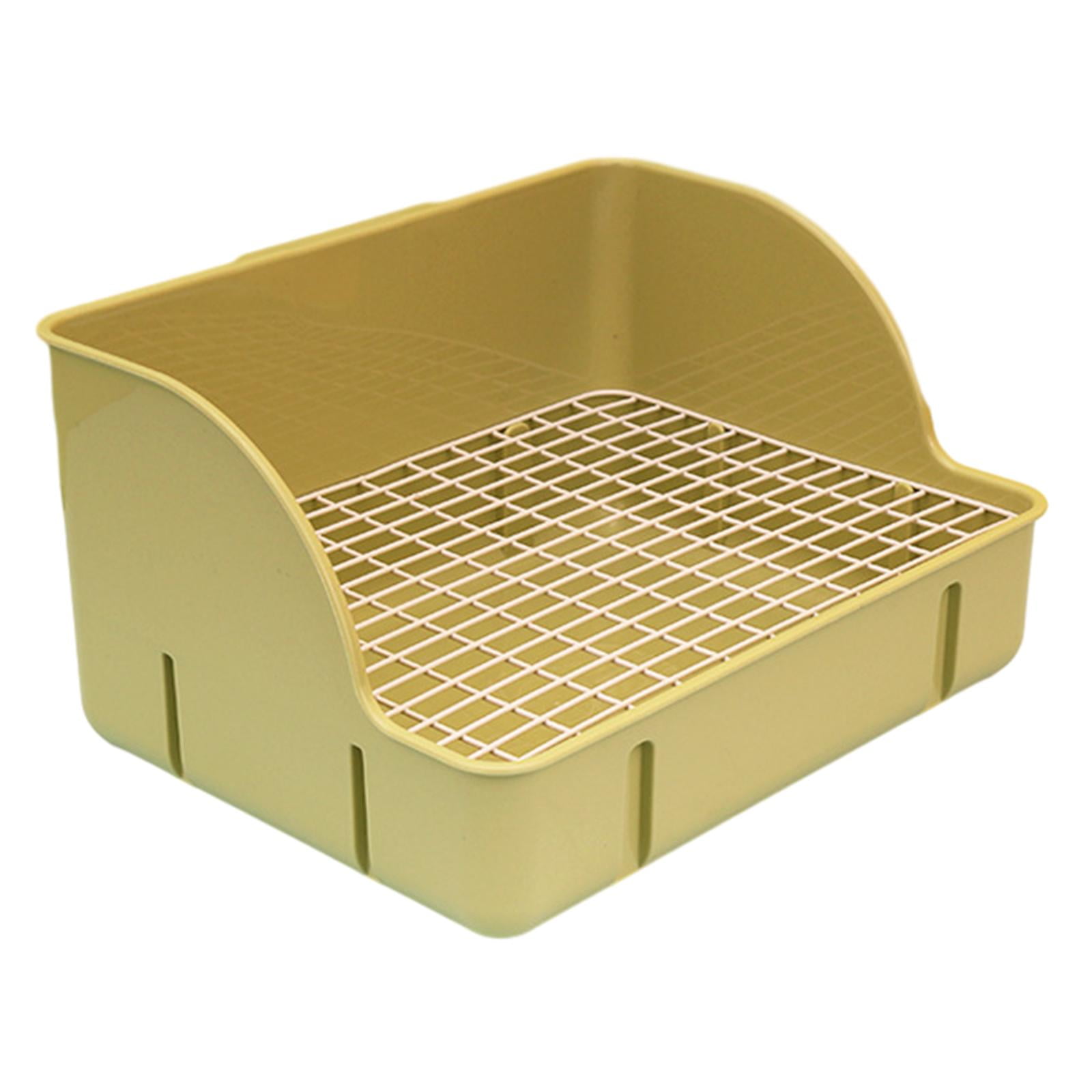 Bvdfgk Litter Box Cage Toilet Bedding Box Corner Litter Pan Potty for Bunny Guinea Pigs green steel mesh