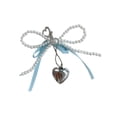 thumbnail image 4 of Llavero con cuentas y lazo, accesorio con forma de corazón, lazo creativo para colgar en el coche. azul, 4 of 9