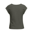 thumbnail image 3 of Olyvenn Womens Fashion Cowl Neck Top for Women Dressy Short Sleeve Shirt Summer Top 2026 Casual Ladies Top Blouses Gray XL, 3 of 4