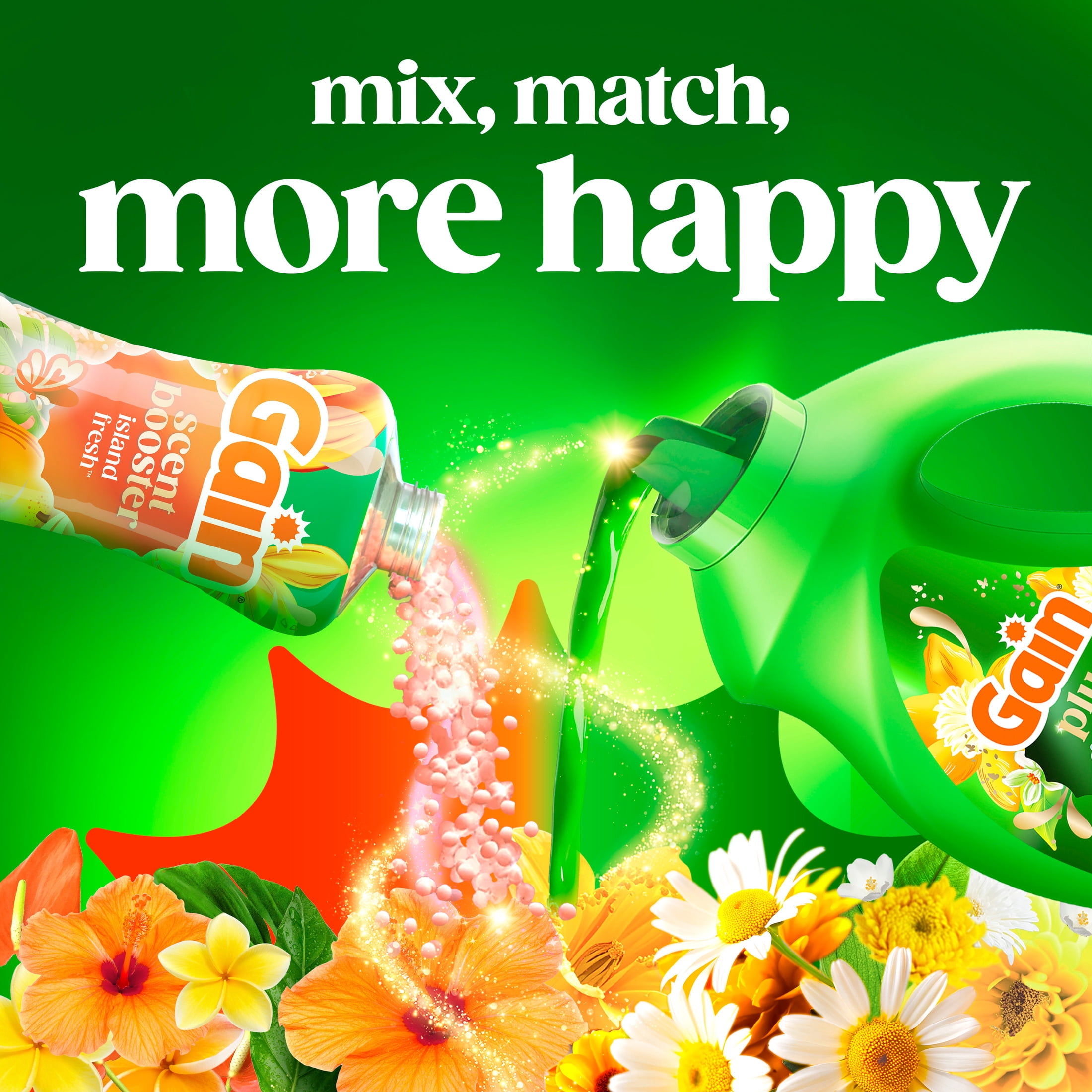 Gain In-Wash Laundry Scent Booster Beads, Island Fresh Scent, 24 oz