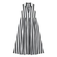 thumbnail image 6 of Women's Casual Sleeveless Lapel Striped Dress with Pockets, Lightweight Fashion, 6 of 6