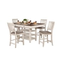 thumbnail image 2 of Topline Home Furnishings Antique White Counter-height 5pc Dining Set, 2 of 5