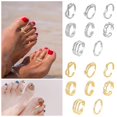 thumbnail image 3 of SSKFHGI Silver 8pcs Various 8-Shaped Arrow Set Foot Ring Pinky Ring Open Adjustable Toe European And American Female Beach Foot Ring, 3 of 8