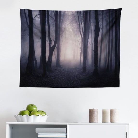 Forest Tapestry, Fall Photo in National Park Vivid Leaf Plant Eco Earth Theme, Fabric Wall Hanging Decor for Bedroom Living Room Dorm, 2 Sizes, Orange Brown, by Ambesonne