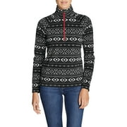Eddie Bauer Women's Quest Fleece 1/4-Zip - Printed (Black, Large)