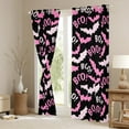 thumbnail image 2 of jejeloiu Horror Bat Curtains Pack of 2 (42x84 Each),Halloween Theme Curtains Blackout,Pink Black Bedroom Curtains For Teens Boys,Super Cozy Room Decor, 2 of 5
