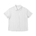 thumbnail image 4 of FRSASU Men's Knit Polo Shirt Vintage Button Down Shirt Short Sleeve Summer Beach Hawaiian Shirts White, 4 of 8