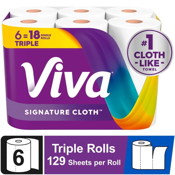 Viva Signature Cloth Paper Towels, 6 Triple Rolls