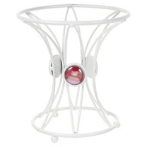 PBPBOX Durable White Metal Gazing Ball Holder for Patio and Garden Display