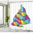 thumbnail image 4 of Ambesonne Unicorn Rainbow Shower Curtain, Funny Pony Poop, 69"Wx70"L, Aqua and Multicolor, 4 of 4