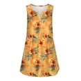 thumbnail image 3 of Uootdi Womens Mini Dresses Floral Print V Neck Sleeveless Button Decor Side Slit Loose Fit Casual Dresses Boho Beach Style Gift, 3 of 8