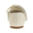 thumbnail image 5 of Josmo Infant Girls Hook and Loop Faux Leather Flat Heel Dress Shoes with Flower Ornament, Beige Patent, Size: 5, 5 of 8