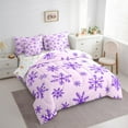 thumbnail image 3 of Feelyou Purple Snowflake Twin Bedding Sets 7-Piece, Winter Christmas Bedding Comforter Set, Dreamy Cartoon Reversible Sheet Sets, Super Cozy Room Decor, 3 of 7