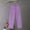 Purple, variant on Women's Pants Plus Size $10 Spring Solid Color Lace-Up With Cotton And Linen All Straight Leg Casual Pants