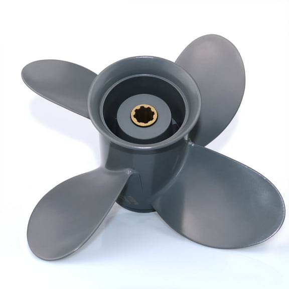 CAPTAIN 4 Blades Outboard Propeller fit YAMAHA / HONDA 8HP 9.9HP 15HP 20HP, 8 Spline Tooth Boat Propellers, RH, OEM Prop (9 1/4x11 Pitch)