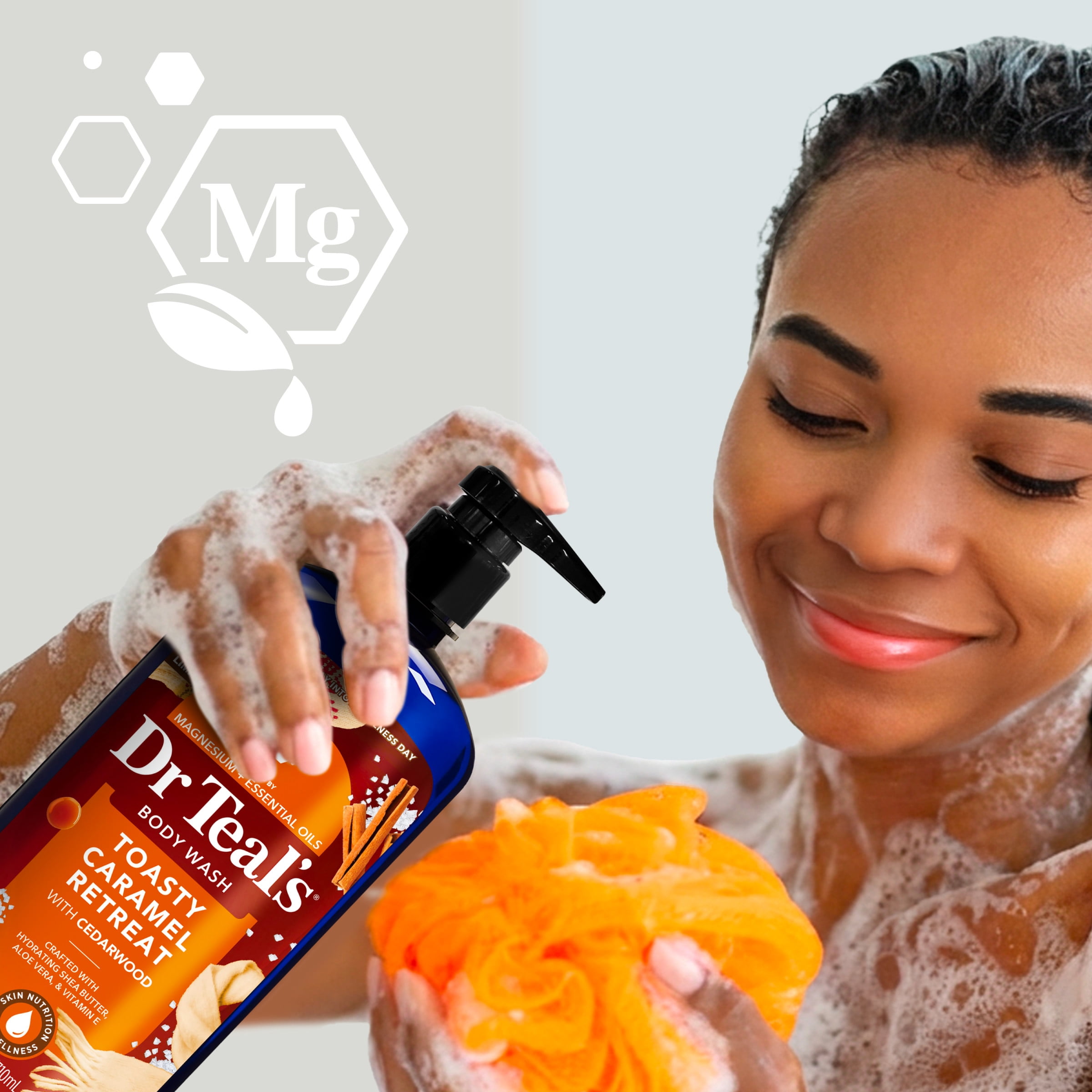 Dr Teal's Toasty Caramel Body Wash with Pure Epsom Salt, 24 fl oz