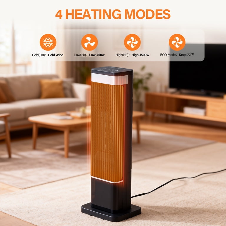 JIOABL 1500W Space Heater with Mood Lighting photo 7