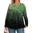 thumbnail image 5 of TQWQT Plus Size Tops for Women Dressy Cute Ladies Plus Size Tops V Neck Long Sleeve T Shirts Plus Women Ethnic Floral Print Casual Blouses 5x Women Plus Size Clothing Green 3XL, 5 of 5