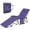 Purple, variant on Outdoor Folding Sun Lounger 5-Position Adjustable Recliner with Padded Head Pillow, Side Pocket & Tray Table 600D Oxford Fabric Heavy-Duty Pool Beach Chair