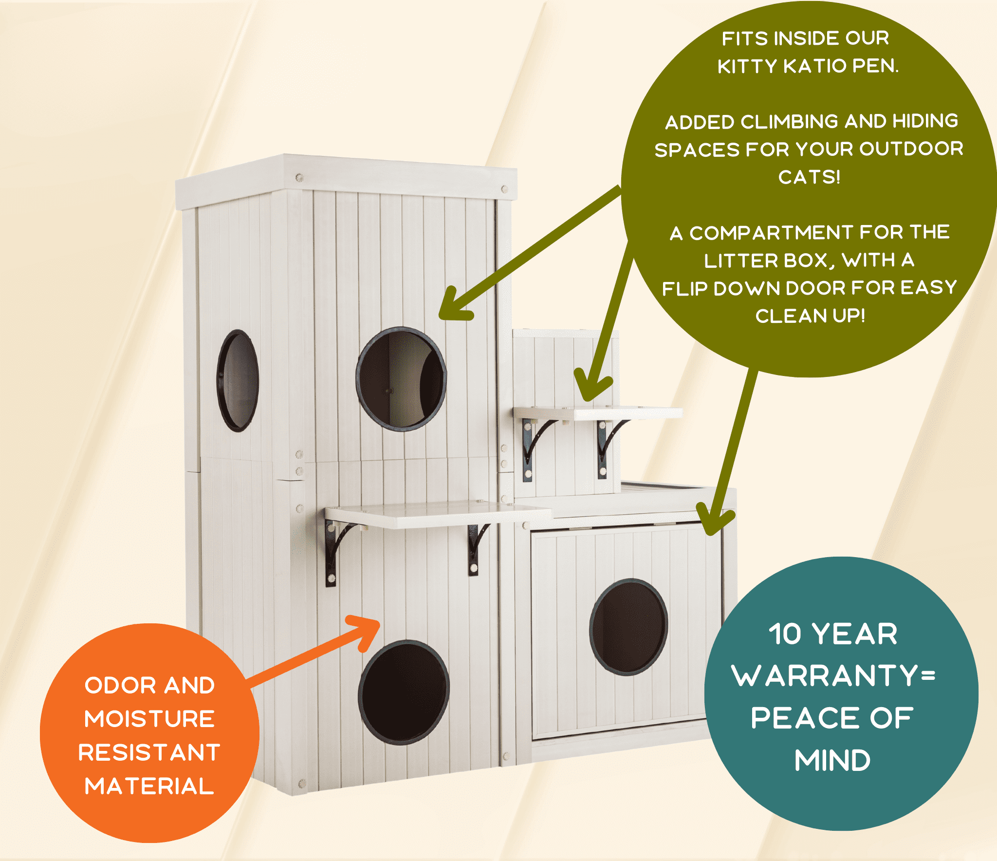 New Age Pet® ECOFLEX® Kitty Katio Cat House with 4 Cubes, 2 Shelf