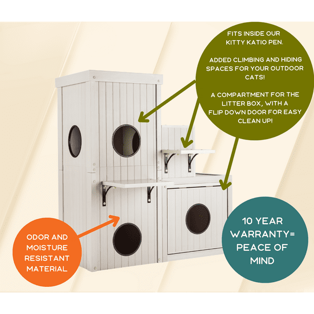 New Age Pet® ECOFLEX® Kitty Katio Cat House with 4 Cubes, 2 Shelf