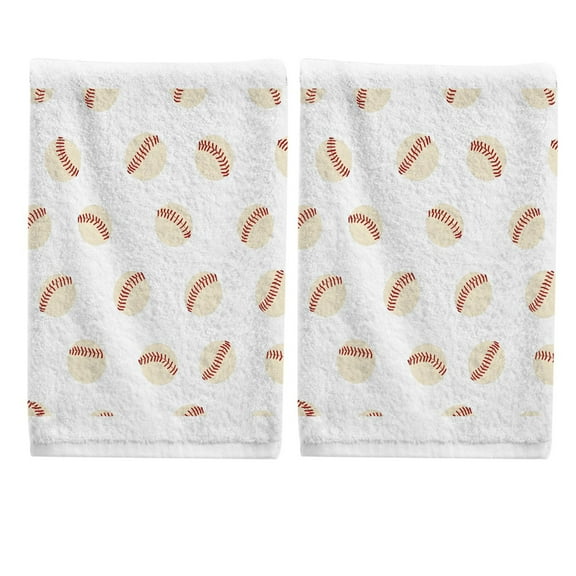 Ryvnso Baseballs Hand Towels Set for Bathroom Cotton Face Towel Decorative 15.5x29.5 inch