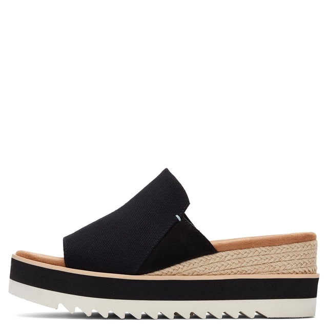 Sandalia Mule Diana para Mujer TOMS Negra Plataforma 7