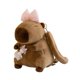 thumbnail image 3 of Mochila de carpincho de peluche ligero para viajes, compras, fiestas y actividades al aire libre. Lazo rosa, 3 of 9