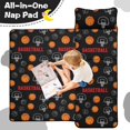 thumbnail image 4 of Basketball and Hoop Black Pattern Teens Toddler Nap Mat with Pillow, Sleeping Mat Bag for Preschool Daycare 59"x22", 4 of 6